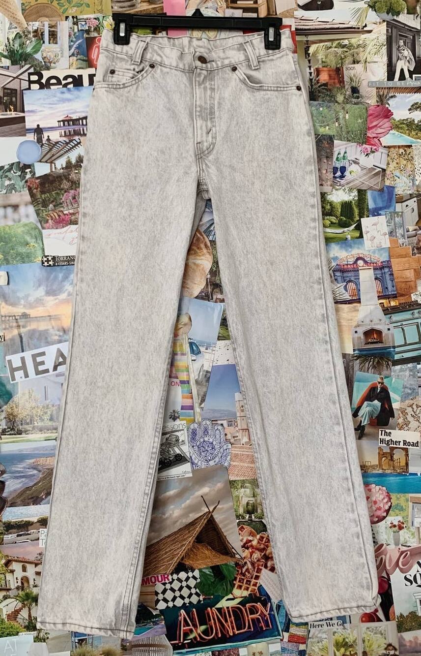 Light Grey Vintage Levi's Silver Tab Student High Waisted Jeans W28 L30
